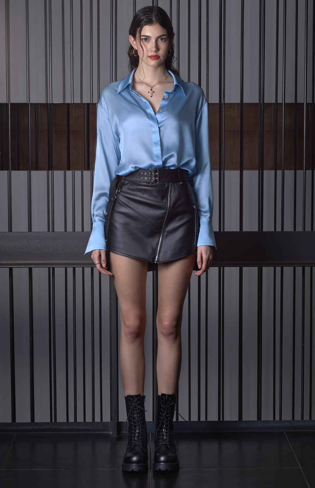 Classic Silk Shirt in Blue