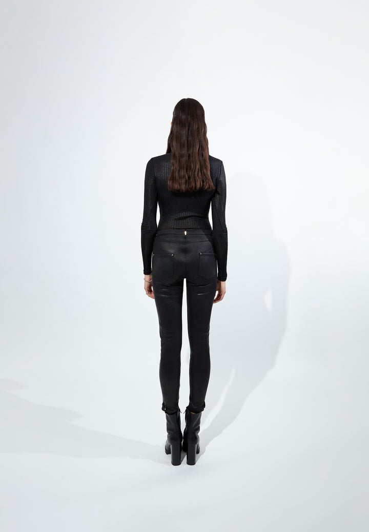 High Waist Skinny Trousers in Black