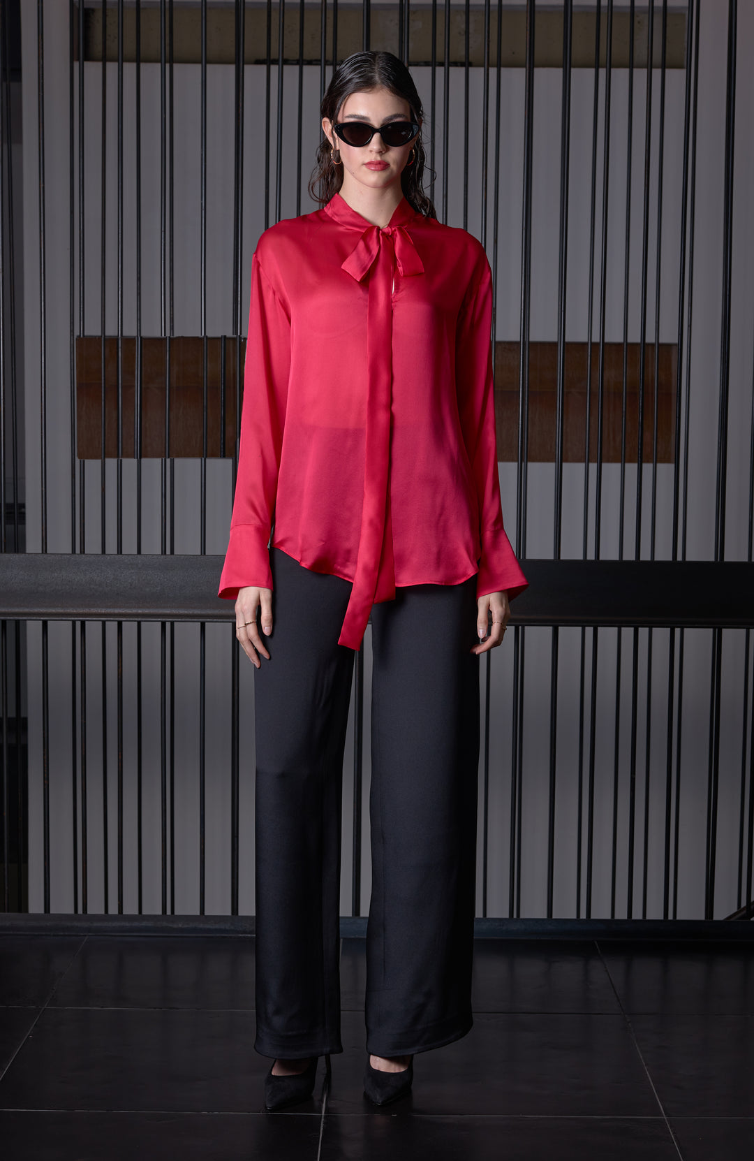 Silk Blouse in Red