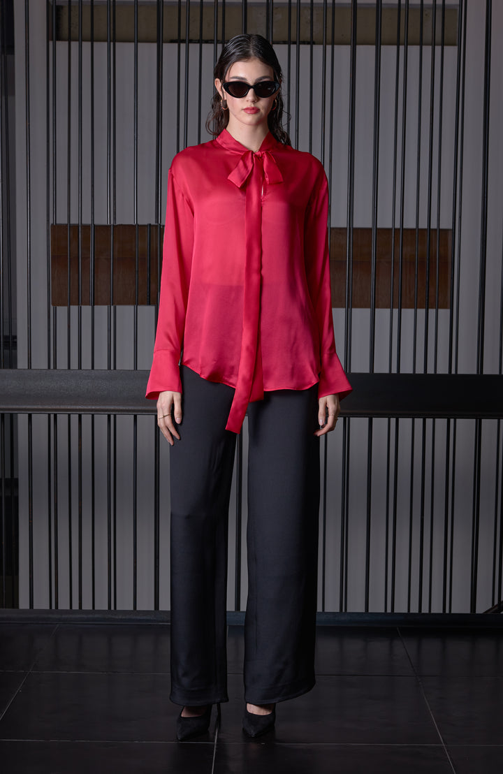 Silk Blouse in Red