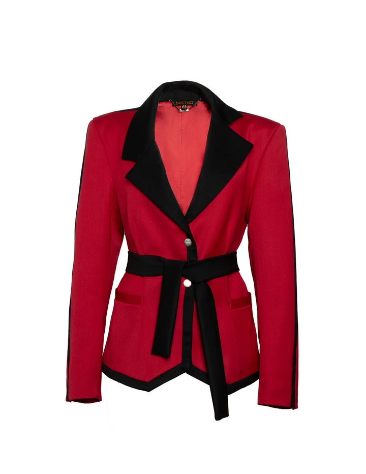 Asymmetric Red Jacket from Italian Wool. Pre-order only!