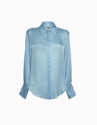 Classic Silk Shirt in Blue