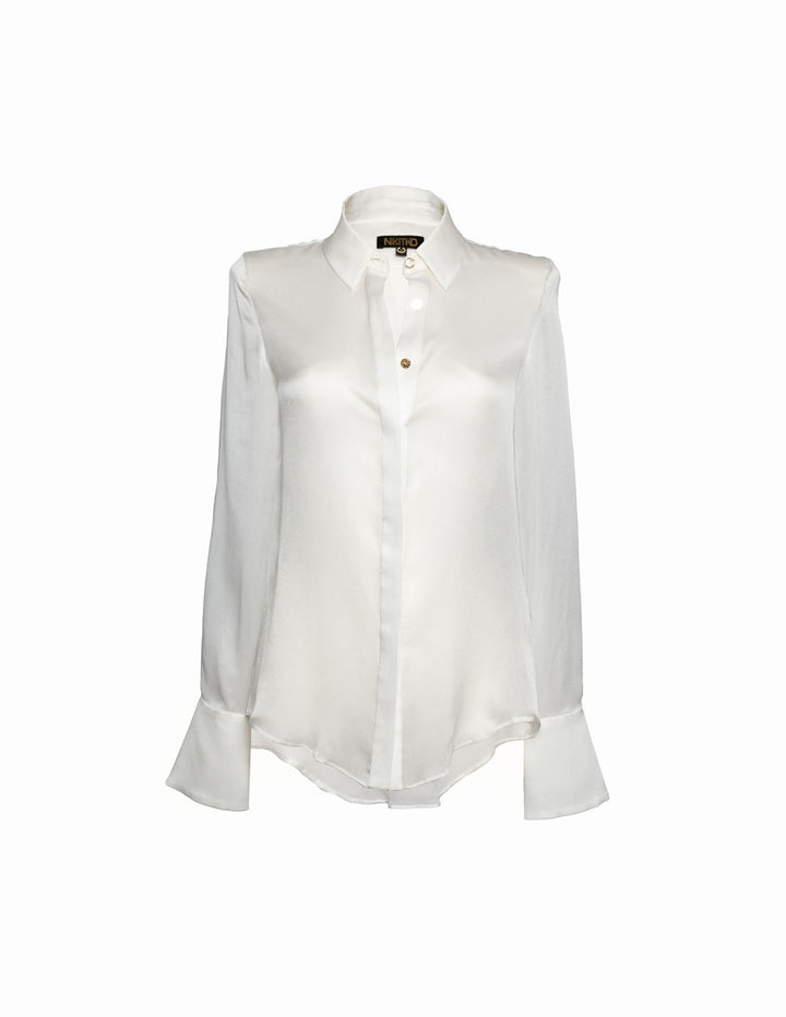 Classic Silk Shirt in Off White Color