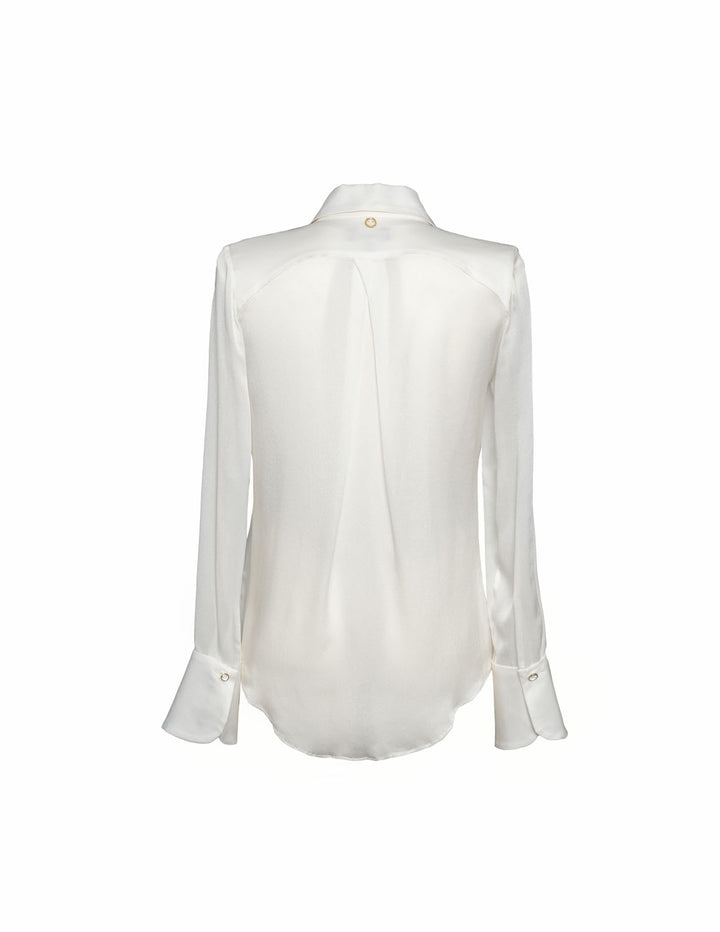 Classic Silk Shirt in Off White Color