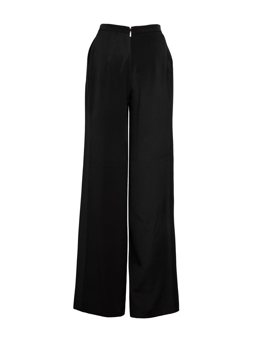 High-Waisted Long Silk Drap Trousers