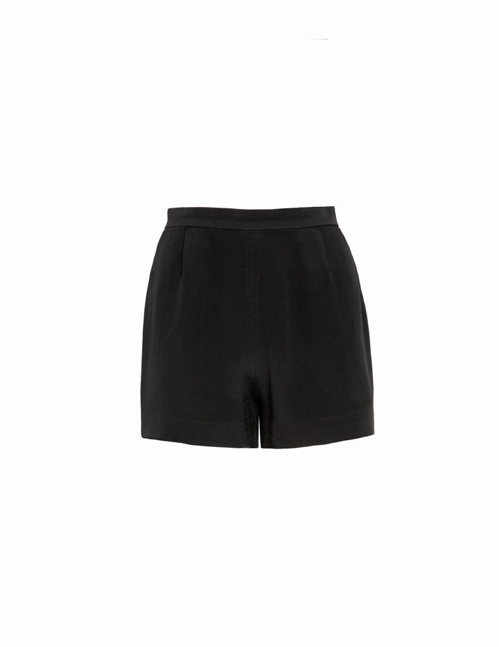 Pleated High-Waisted Shorts From Silk