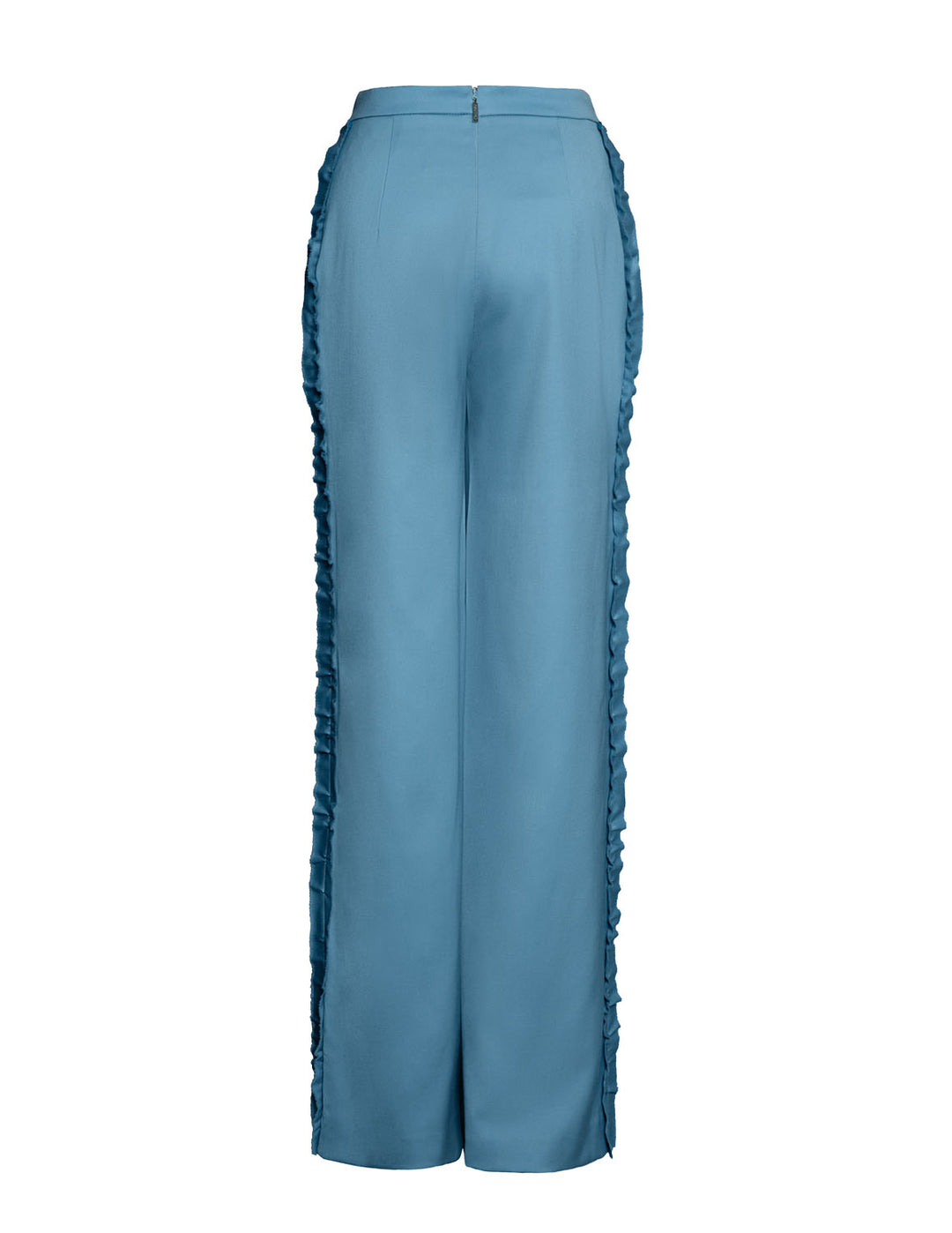 Pleated High-Waisted Long Pants in Blue. Pre-order only!