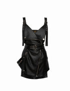 Biker MIni Dress in Black