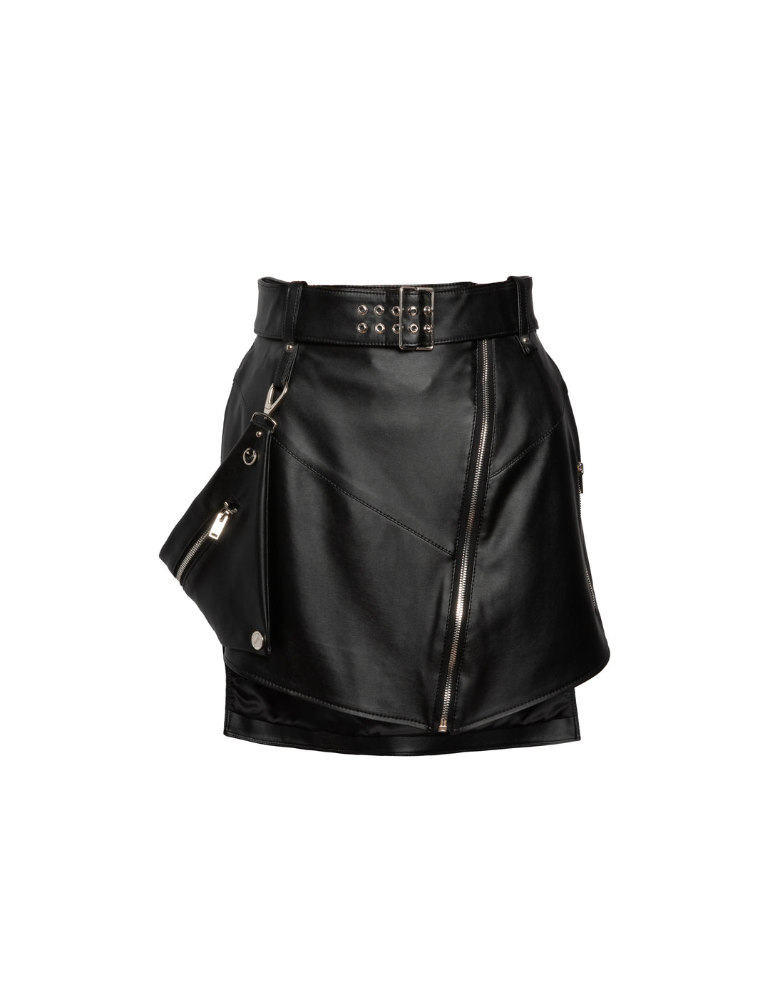 BIKER MINI SKIRT IN BLACK